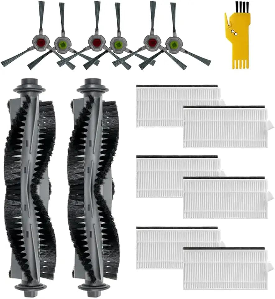 Ersatz-Zubehör-Kit für AIRROBO P20 Roboter-Staubsauger 14 Packungen 2 Hauptbürsten, 6 Filter, 6 Seitenbürsten