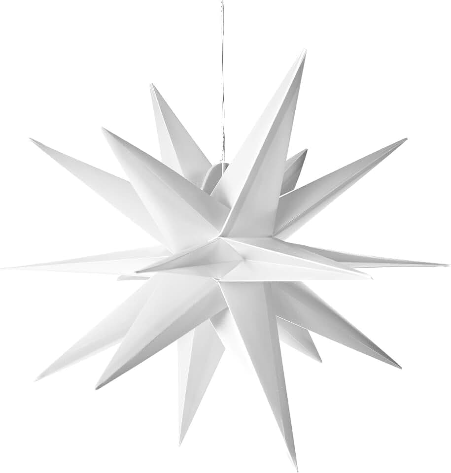AMARE LED 3D Außenstern Weiß ca. 57 x 48 x 44 (B x H x T), für den Innen- und Außenbereich, mit Timer, 57 cm - Netzbetrieb