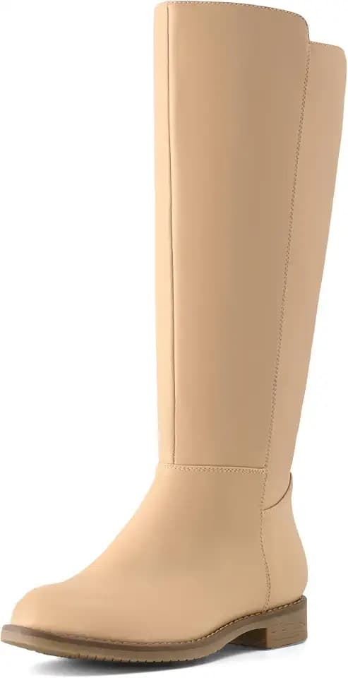 Shoe'N Tale Women's Knee High Boots Round Toe Low Heel