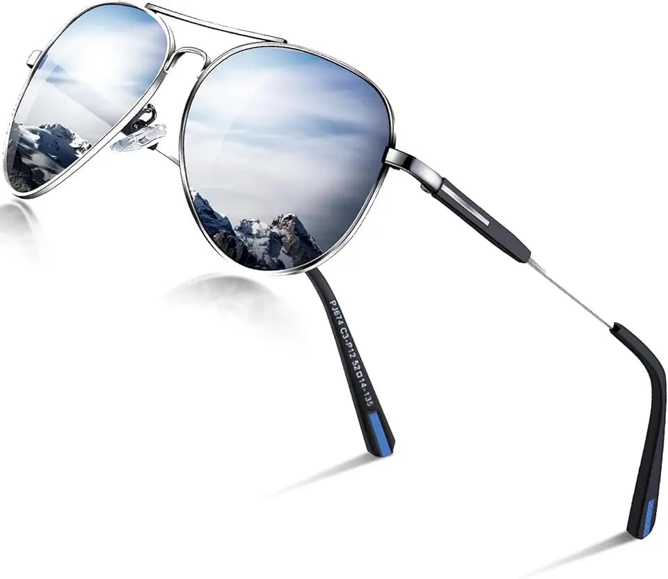 DADA-PRO Sonnenbrille Herren Polarisiert Pilotenbrille Damen Metallrahmen Retro Fliegerbrille UV400 Schutz Polarized Sunglasses Men Women