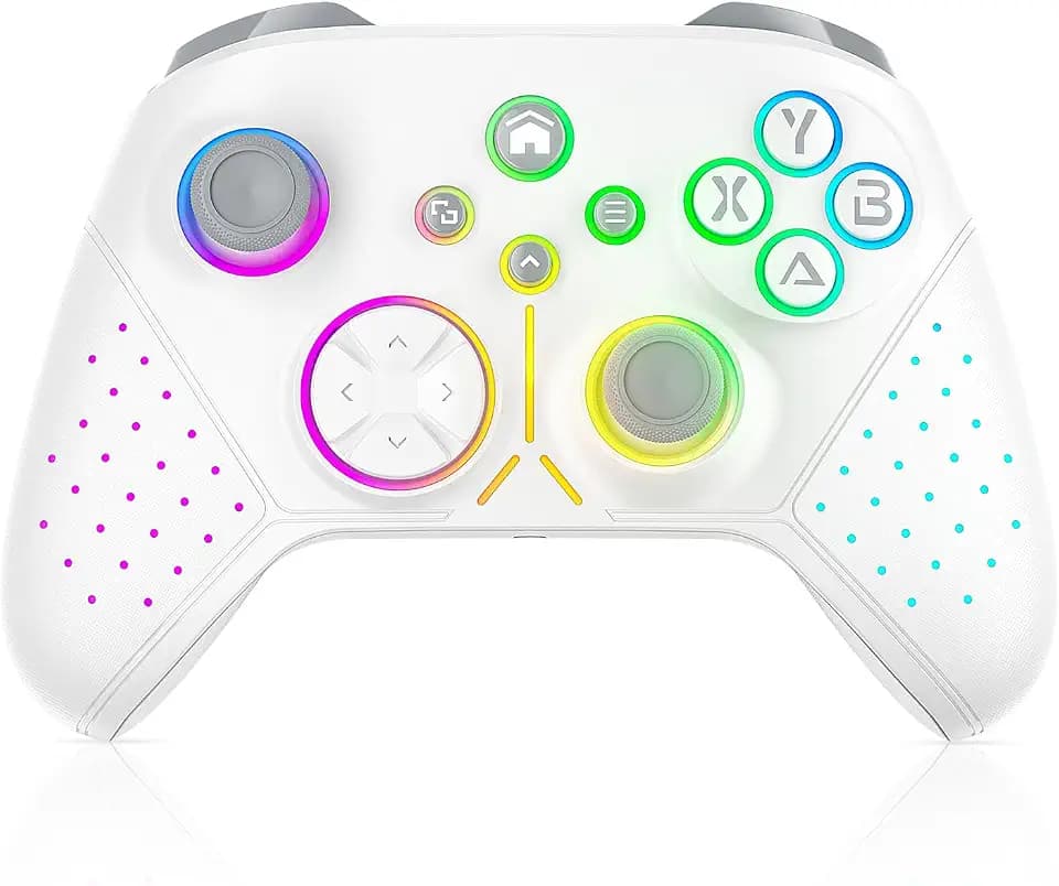 Gamrombo Wireless Controller für Xbox Series X|S, Xbox One, PC, iOS/Android, Kabelloser Gamepad mit RGB-Light, TURBO, Macro, Dual Vibration, 3,5mm Audiobuchse