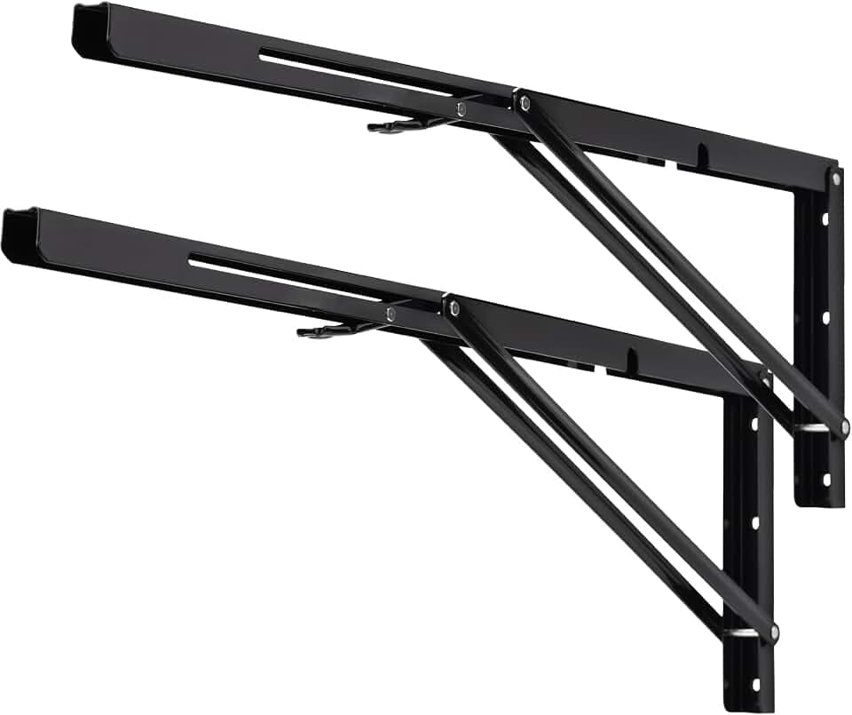 YUMORE Klappkonsole Robuste 60 cm Klappbare Regalhalterungen Wand Schwarz