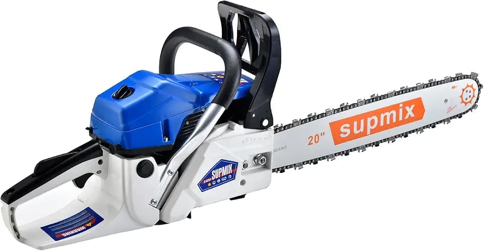 SUPMIXTOOLS 20 Inch Gas Chainsaw 62cc Gasoline Powered Chain Saw 2-Stroke