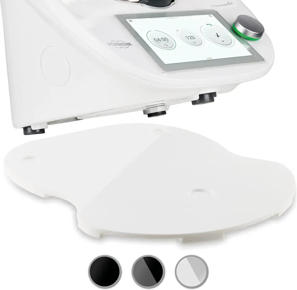 Gleitbrett für Thermomix TM6 & TM5 - Leicht Verschiebbares Brett für Thermomix TM6 / TM5 aus Premium Acryl mit verschiedenen Griffmöglichkeiten und Gleiter [Weiß Hochglanz]