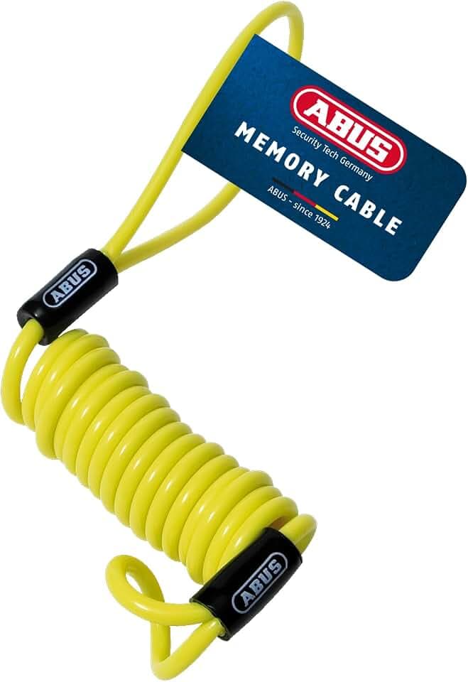 ABUS Memory Cable - Erinnerungskabel zur optischen Erinnerung an das Bremsscheibenschloss - zur Motorradsicherung, Gelb