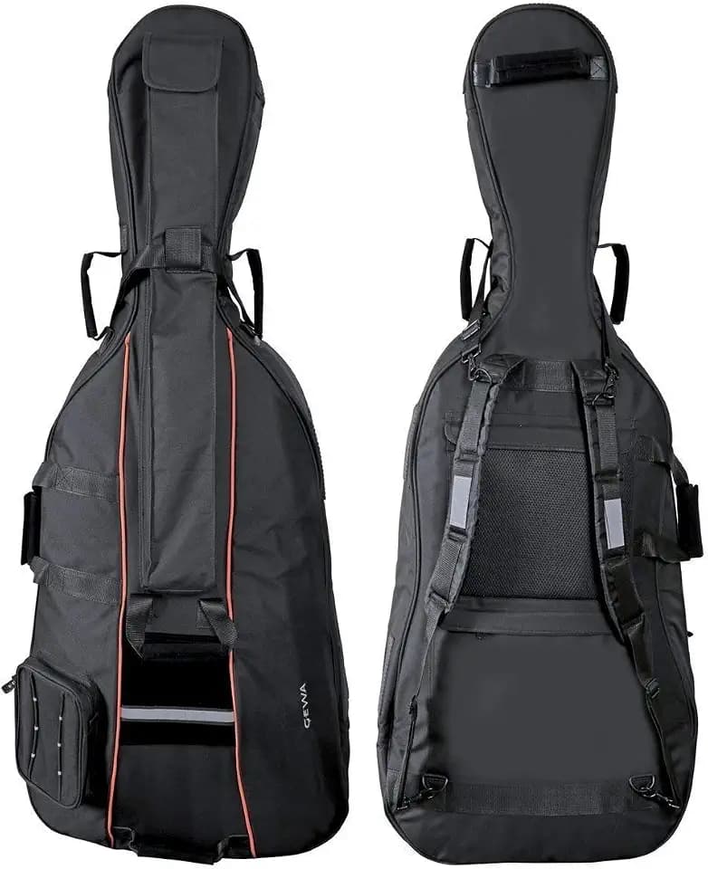GEWA Cello Gig-Bag Premium 3/4-10 mm Polsterung mit Bogentasche und Rucksackgurten