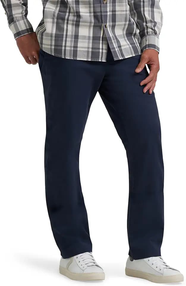 Wrangler Authentics Men's Straight Fit Flat Front Chino