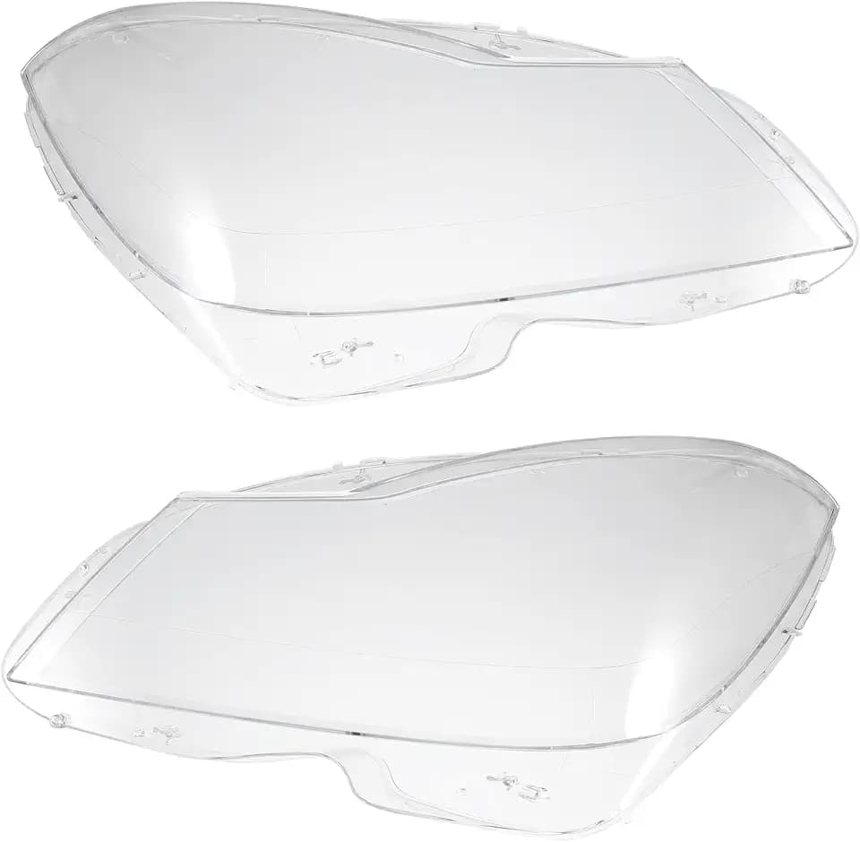 X AUTOHAUX 1 Pair Car Front Headlight Headlamp Lense Clear Lens Cover Cap PC Shell for Mercedes Benz C Class W204 2011-2015 A2048203539 A2048203639