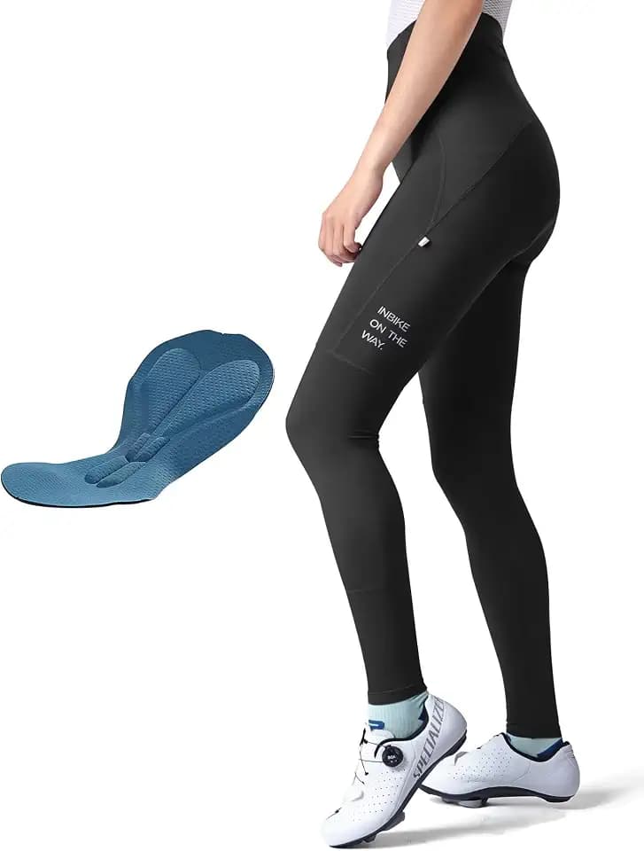 INBIKE Bike Pants for Women, High Waist 3D Padded Cycling Capris, Breathable Quick Dry Bike Tights, Bicycle Trousers Leggings
