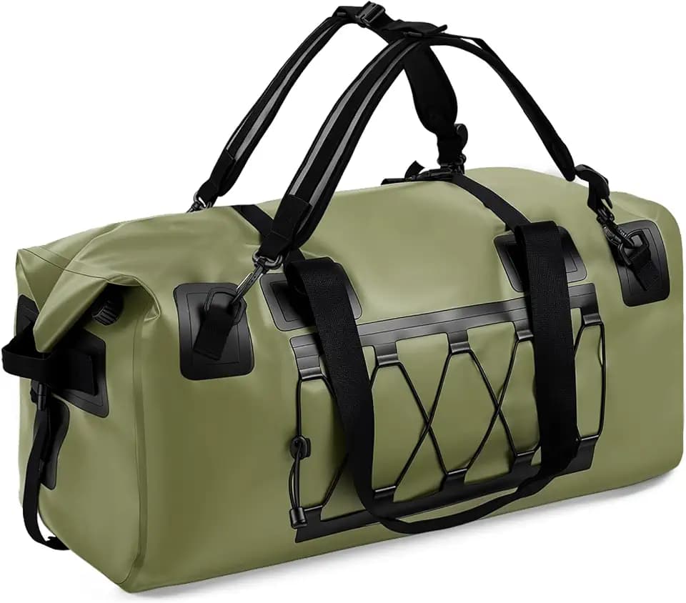 Waterproof Duffel Bag, 70L Large Roll Top Motorcycle Dry Backpack