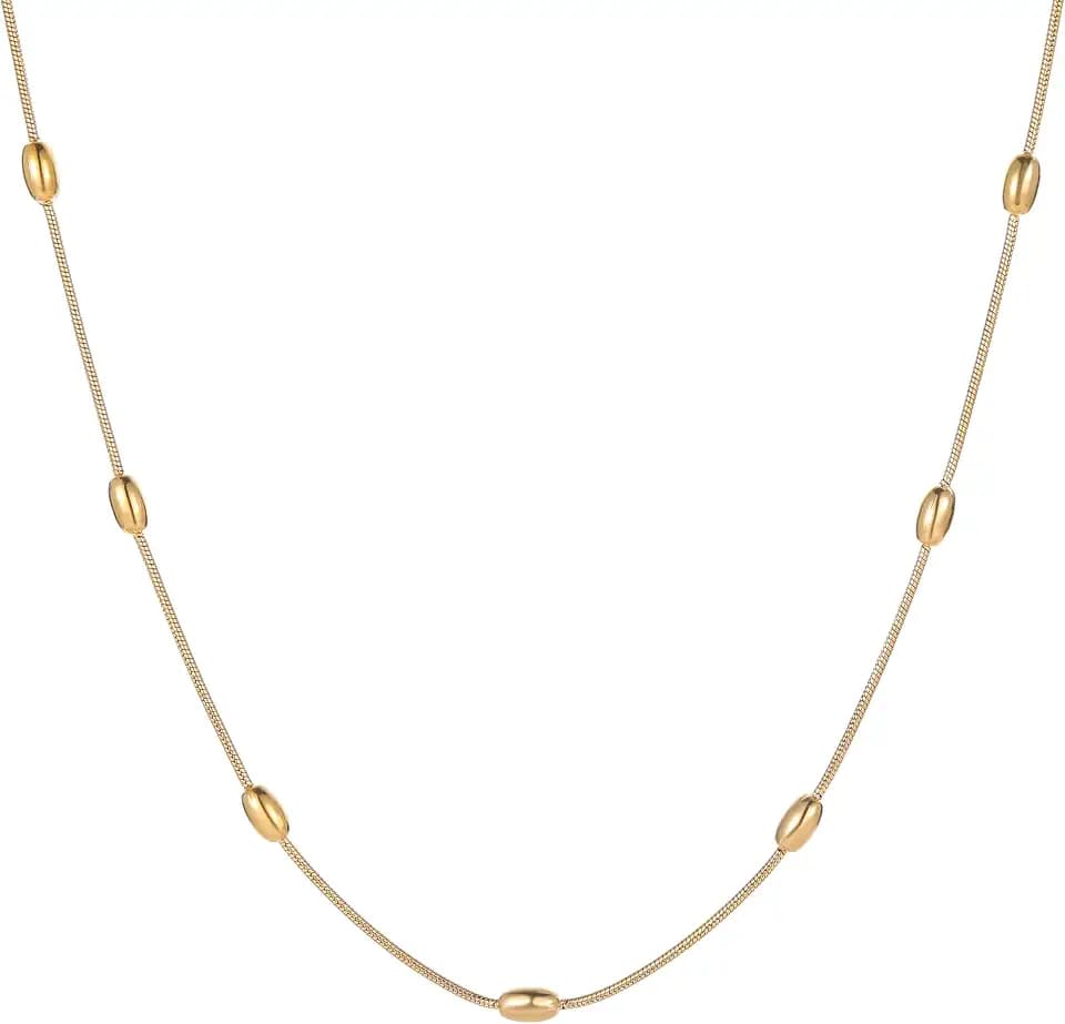 Paperclip Necklace for Women 18K Gold Plated Chunky Chain