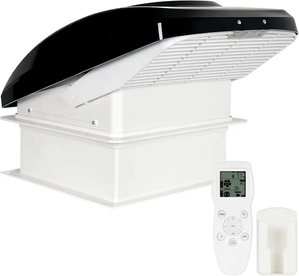 Remote Control RV Roof Vent Fan with Rain Shield, 12V DC
