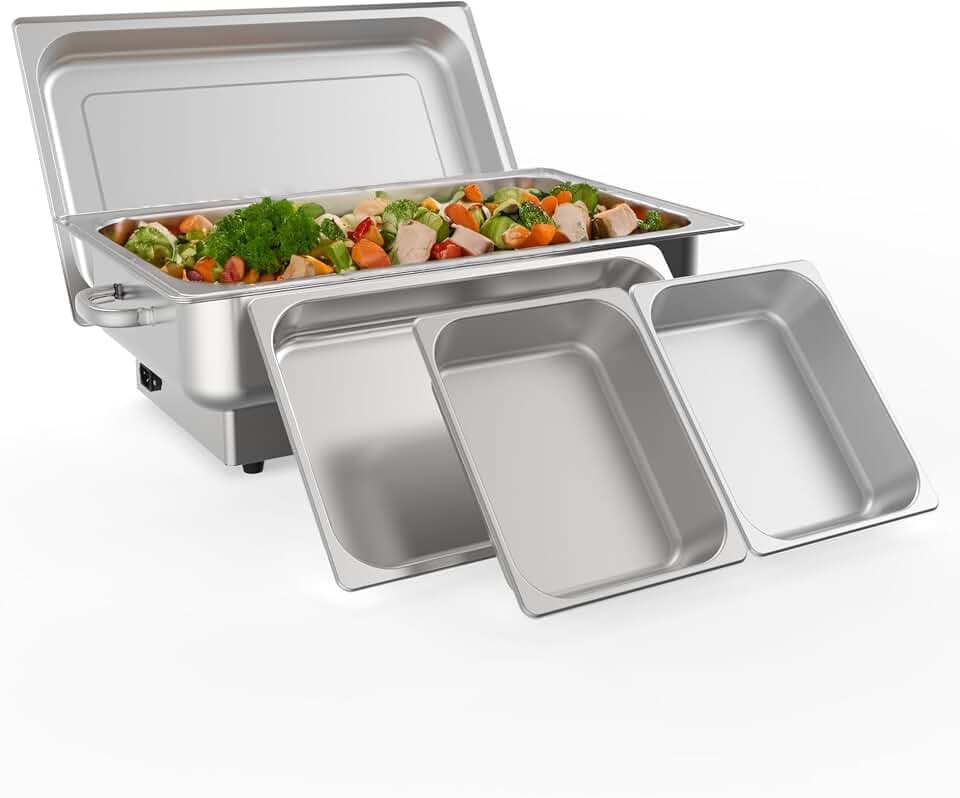 Electric Chafing Dish Buffet Set, 9 QT Buffet Servers Warmers