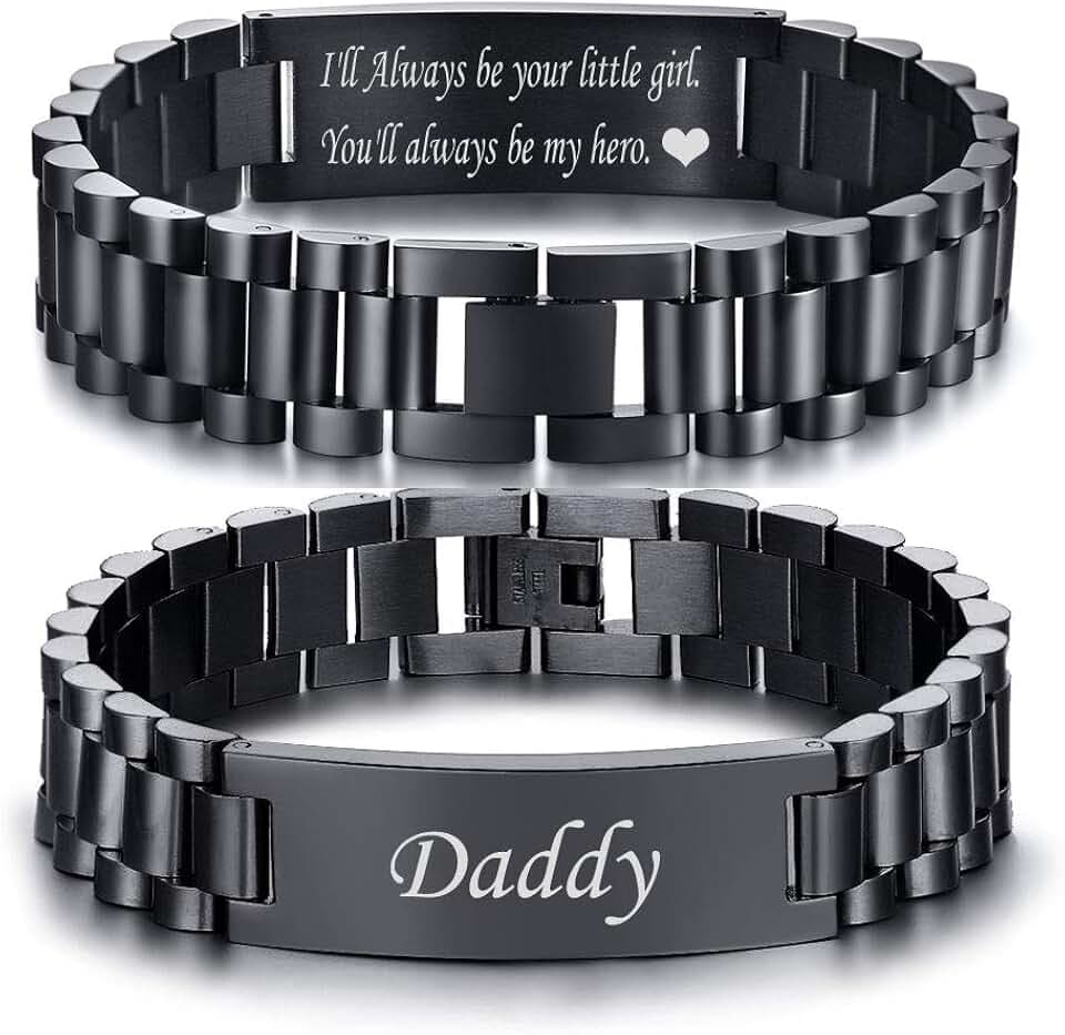 Masculine Watch Band Stainless Steel Bracelet Gift for Dad Grandpa Husband