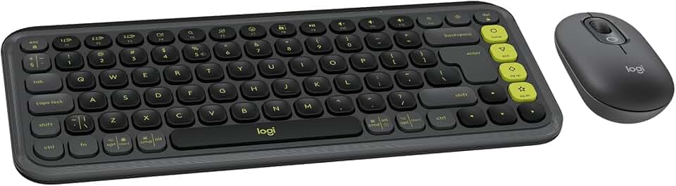 Logitech POP ICON Wireless Keyboard and Mouse Combo - Graphite Lime