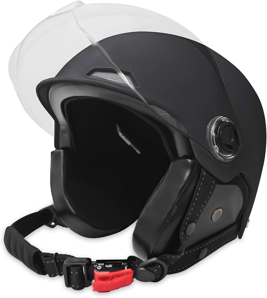 Motorcycle Helmet for Adults Half Helmet with Windproof Mask