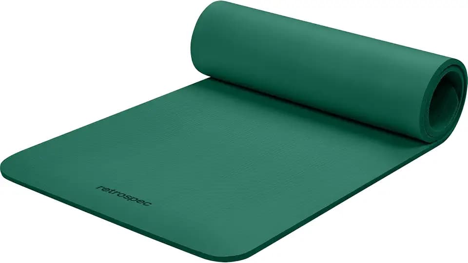 Retrospec Solana Yoga Mat Thick 1/2in Non-Slip Workout Mat with Nylon Strap - 72x24in Exercise Mat for Pilates, Stretching & Fitness - BPA Free, Easy Clean