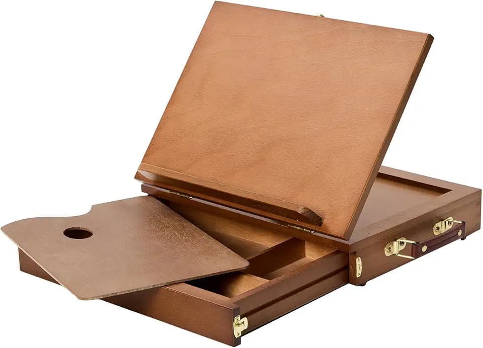 MEEDEN Tischstaffelei Box aus Holz mit Schubladen: Portable Sketchbox