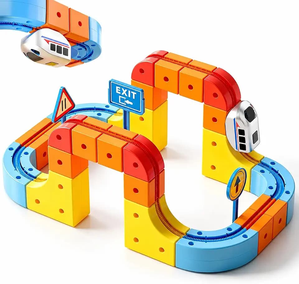 klick Rail Electric Magnetic Train Set, 3D Gravity-Defying Flexible Race Track for Kids 2-8, Building Toy Train Track, Educational STEM Building Toy, Birthday Gift for Boys Girls
