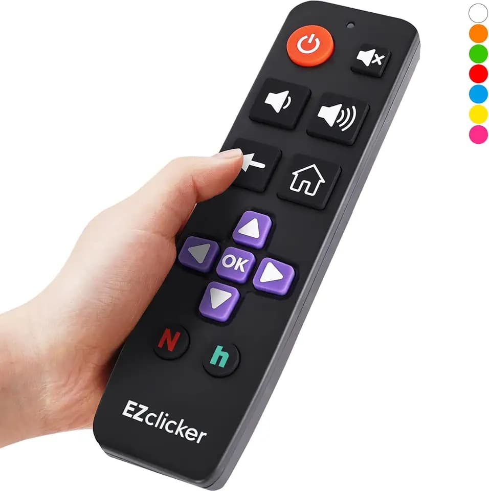 EZclicker Remote for Roku TVs Only, Big Button, Not for Roku Stick (Black)