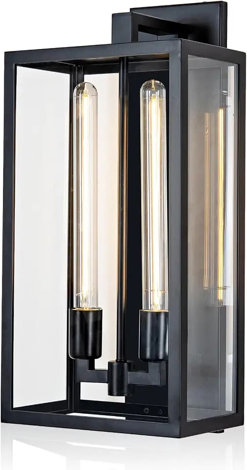 21" Outdoor Wall Lights, Black Exterior Sconce, Waterproof Porch Light