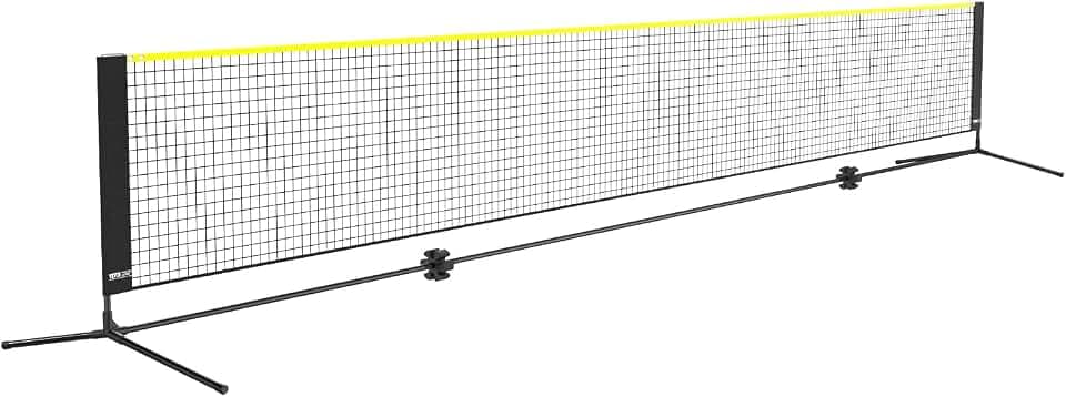 VEVOR Badmintonnetz, Höhenverstellbares Volleyballnetz, 606 x 155 x 103 cm Faltbares Pickleballnetz, Tennisnetz-Set mit Stangen, Ständer, Tasche, Schlägern, Nylon-Federbällen, Badmintonnetz-Set