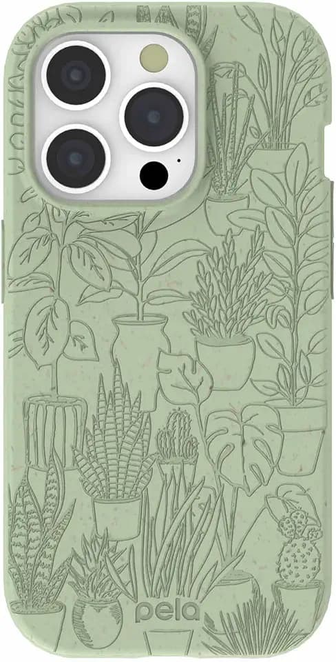 Pela | Phone Case Compatible with iPhone 15 Pro | Limited Edition | Supports Wireless Charging | Cute Eco Friendly | Green Oasis
