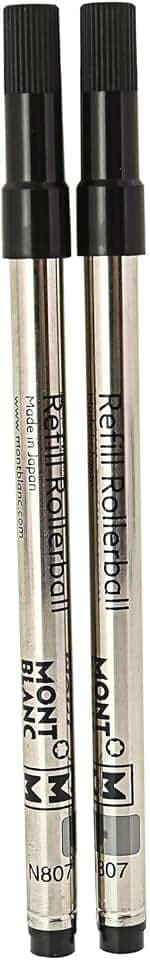 MONTBLANC Tintenroller Minen mystery Black 105158 – Schwarze Ersatzmine für Roller Ball und Fineliner Größe – 2 x Refill Rollerball M