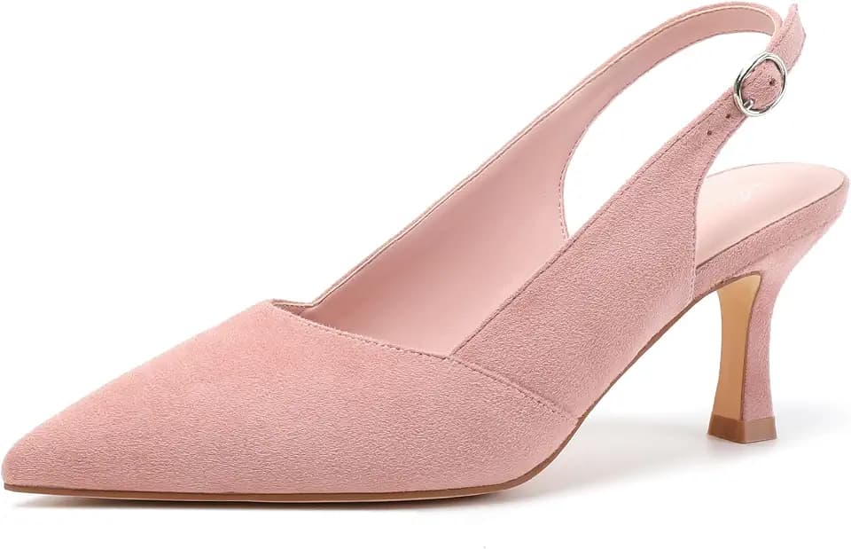 Mostrin Kitten Heels for Women Slingback Pointed Closed Toe Heels Women's Pumps Shoes for Wedding, Party, Commuting