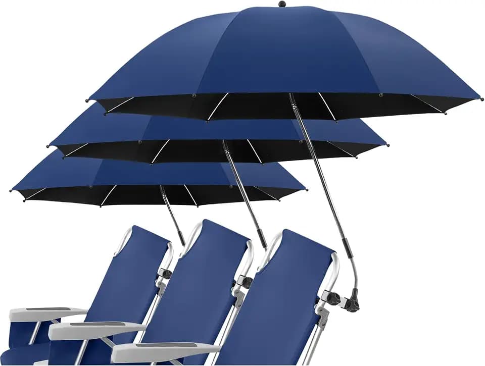 Beach Umbrella, 360 ° Chair Umbrella with Clamp, UPF50+ Shade for Beach, Sand, Patio, Yard (Not Includ Chair)