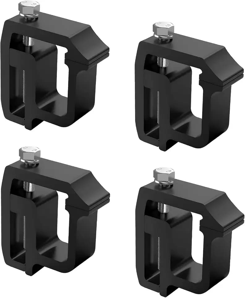 4PCS Camper Shell Clamps, Heavy Duty Truck Cap Mounting Clamps Camper Shell, High Strength Aluminum Truck Bed Clamp for Silverado Sierra 1500 2500 3500 Ram 1500 2500 3500