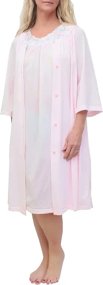 Shadowline Women's Nightgown & Matching Robe Set