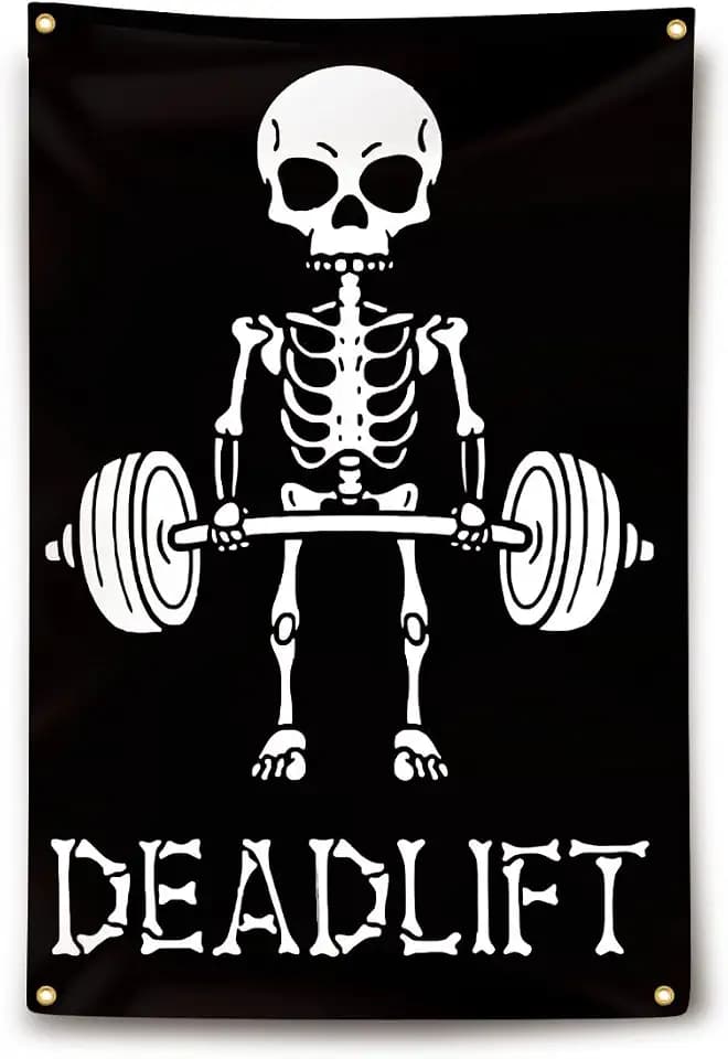 DEADLIFT Flag 2x3 Feet Home Office Gym Wall Decor Fitness Lifting Flag with 4 Brass Grommets for Home Garage Gym