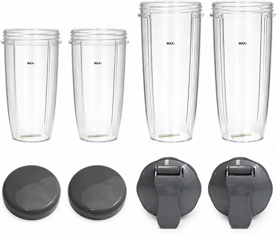 Replacement Cups with Lids Nutribullet 600W 900W Blender, 32oz 24oz