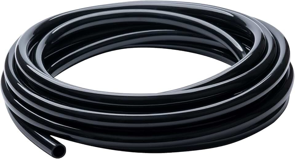 Black Vinyl Tubing 1/2” id - 10 Ft PVC Flexible Plastic Irrigation Hose