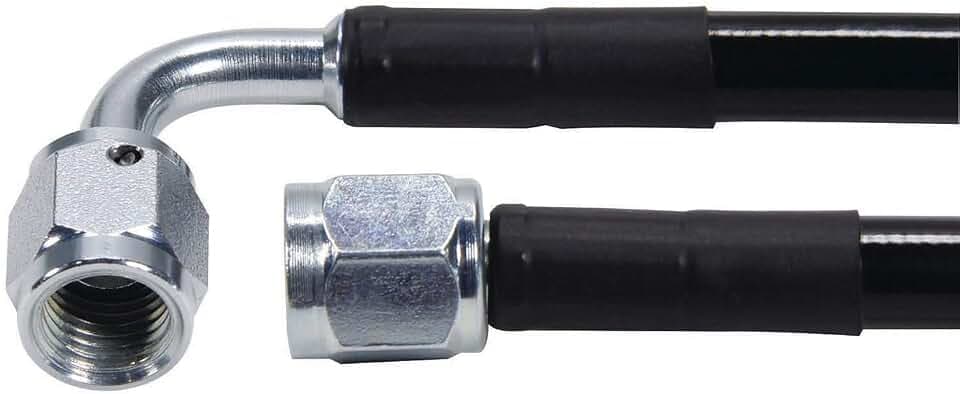 Allstar Performance Coated Braided Line 24in #4Hose -4Str/-4 90 Steel