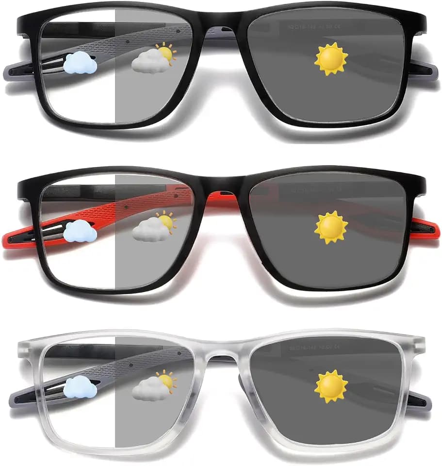 TR90 Photochromic Blue Light Blocking Reading Glasses，Cheaters Readers