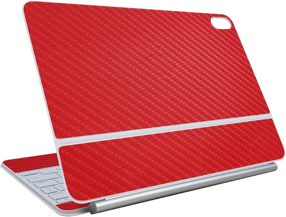 Carbon Fiber Skin Compatible with Apple Magic Keyboard for iPad Air 13-inch (M3) 2025 - Solid Red - Premium 3M Vinyl Protective Wrap Decal Cover - Easy to Apply | Crafted in The USA by MightySkins