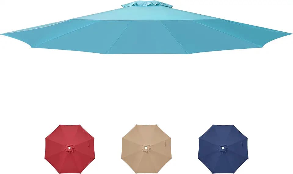 HealSmart 9' Patio Umbrella Replacement Canopy Cover with 8 Ribs, Outdoor Table Market Yard Umbrellas