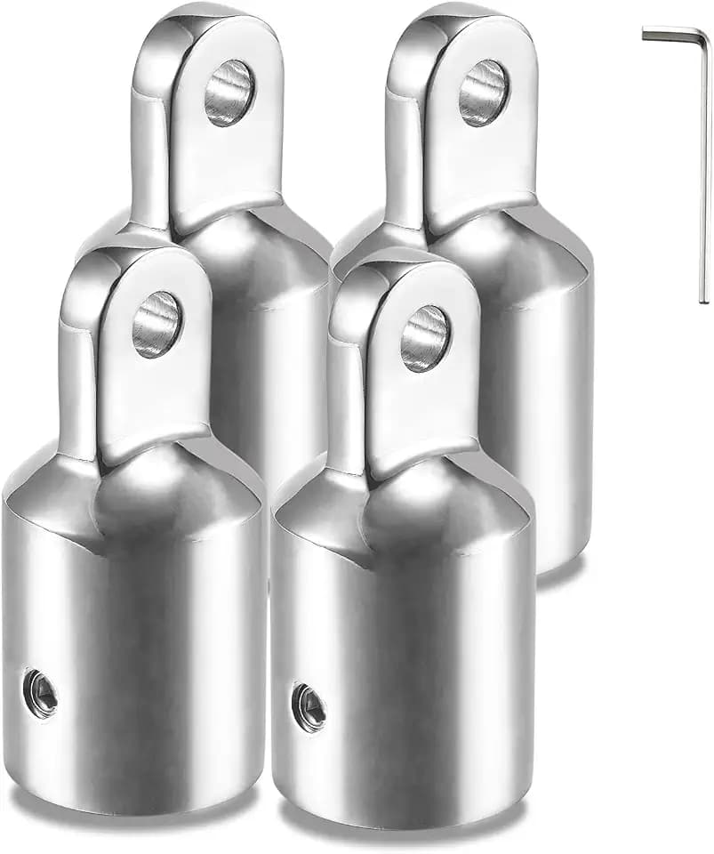 TINGZHIGO Bimini Top Eye End Cap 3/4" 7/8" 1 Inch(3 Sizes) Bimini Top Fittings, 316 Stainless Steel, with an L Shape Hex Key Wrench