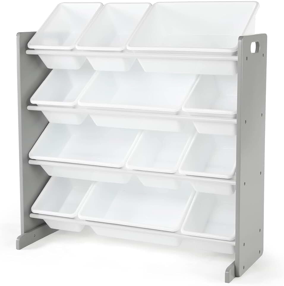 Humble Crew Kids Toy Organizer with 12 Bins, 4 Tier Storage for Playroom
