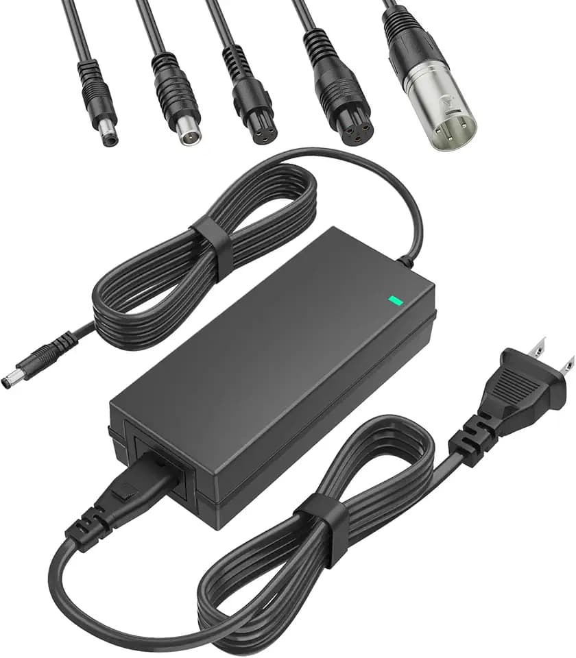 SGS Certified 42V 2A Eletric Scooter Charger for 36V Lithium Battery,Ebike Charger Replacement with 6 Type of Connectors for Sports Mod,and Pocket Mod Universal Power Adapter