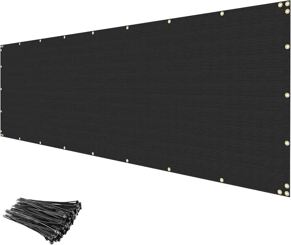 Privacy Fence Screen 4' x 20' Heavy Duty Fencing Cover Mesh Windscreen Cloth for Outdoor Garden Patio Backyard Chain Link Fence Black