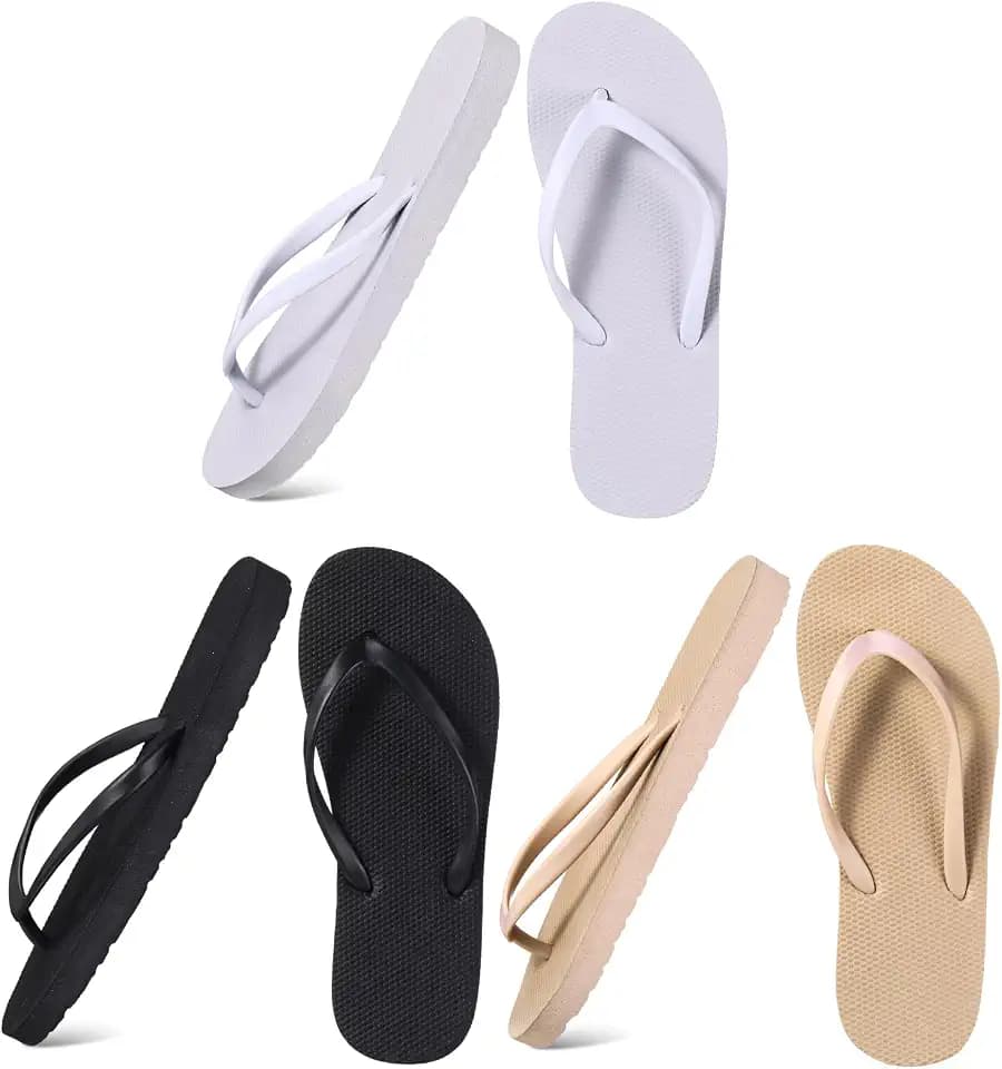 Xuhal Women Girls Slim Flip Flops Colored Summer Casual Flip Flop Sandals Rubber Thong Style Cute Sandals for Women