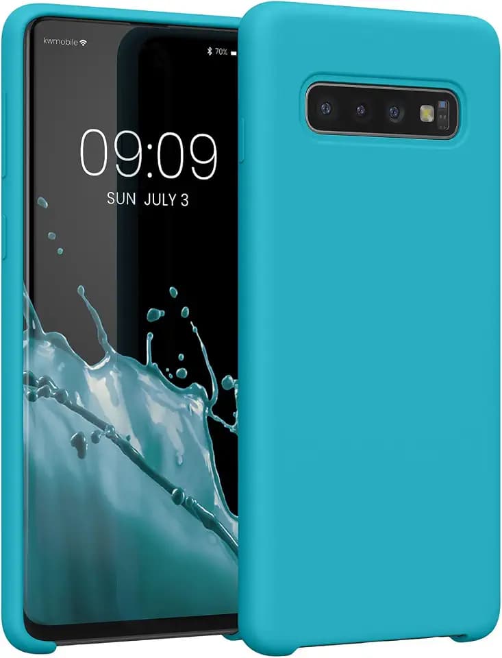 kwmobile Case Compatible with Samsung Galaxy S10 Case - TPU Silicone Phone Cover with Soft Finish - Cool Glacier