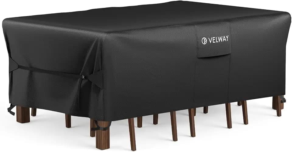 Patio Furniture Cover Waterproof 420D Heavy Duty Outdoor Buckles Air Vent