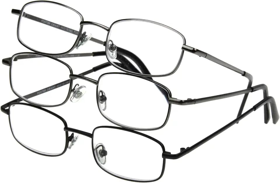 Foster Grant Men's Council 3-Pack Rectangle Reading Glasses