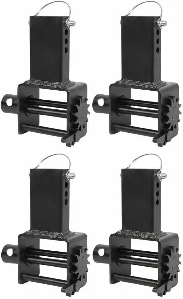 4 Pack Heavy-Duty Trailer Stake Pocket Winch with d-Ring, Portable Flatbed Tie-Down Anchor for 2"-4" Straps, Fits Standard Winch Bar