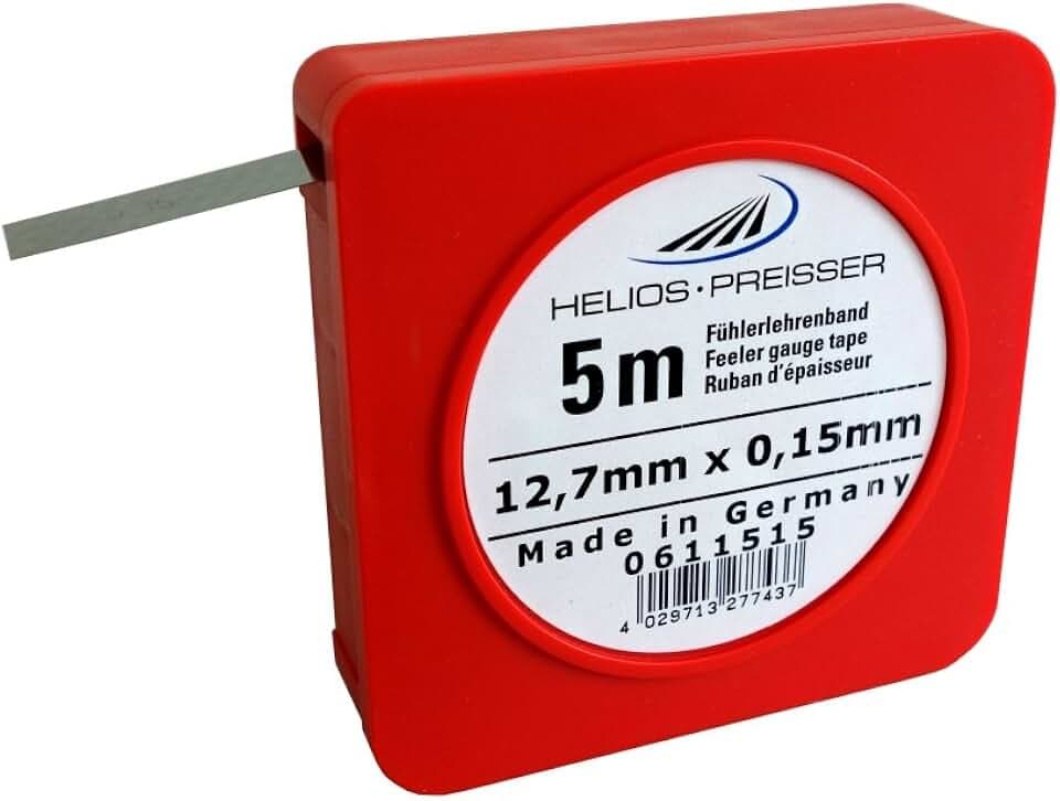 Helios Preisser Fühlerlehrenband, Einzelkassette (Kohlenstoffstahl, gehärtet, Breite 12,7 mm, Länge 5 m, Nennmaß 0,15 mm) 0611 515