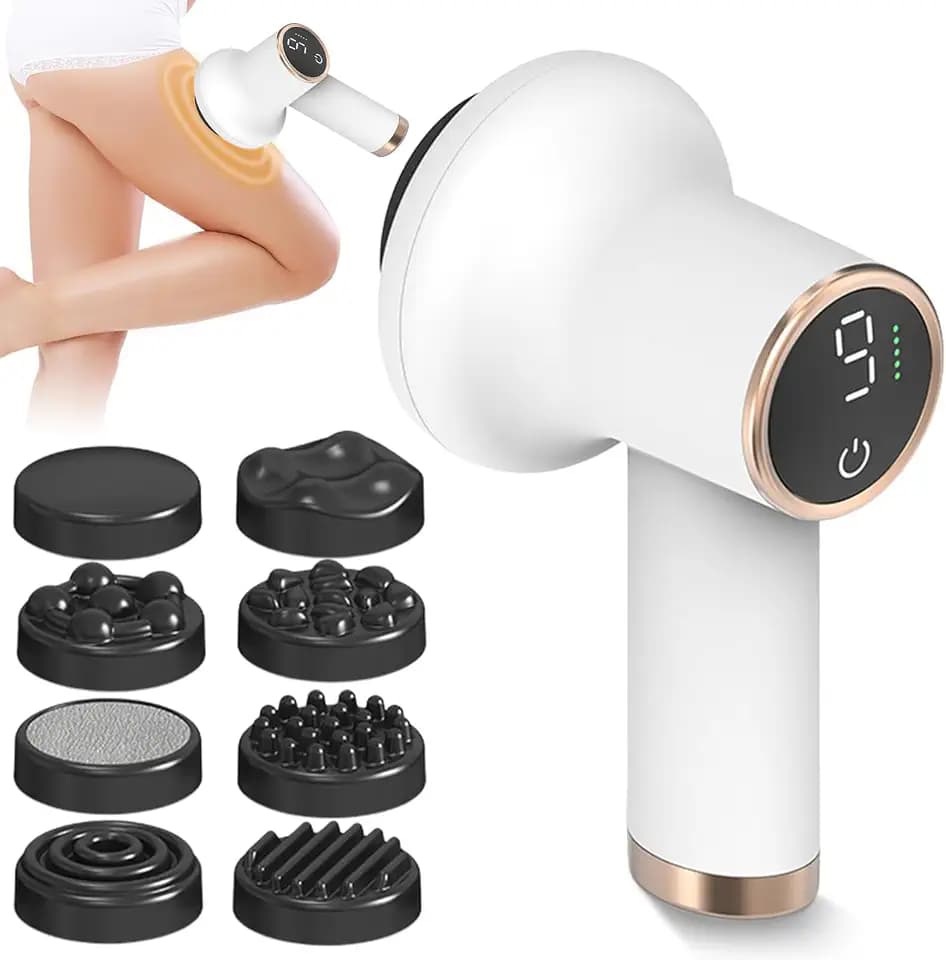 Elektrisch Cellulite Massagegerät, Anti-Cellulite-Massagegerät, Anti-Cellulite Tragbarkeit mit 8 austauschbaren Zubehör, Straffen Formen, Lindern Müdigkeit für Beine, Hals, Schulter, Taille, Bauch